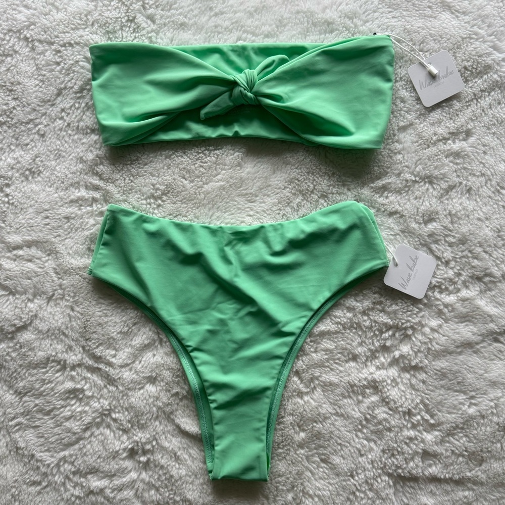 WAVE BABE Mint Pacific Swim Top and Bottom Set S/M NWT